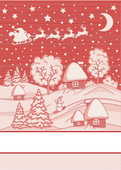 Kitchen towel - Snow Lurex - Red