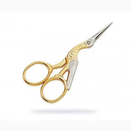 Customized scissors Stork Gold 9 cm. - Eco-friendly leather pack