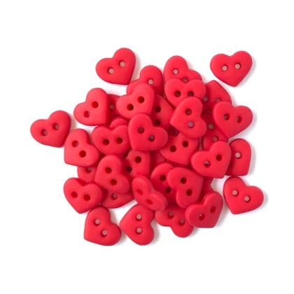 Tiny Buttons - Red Hearts 1826