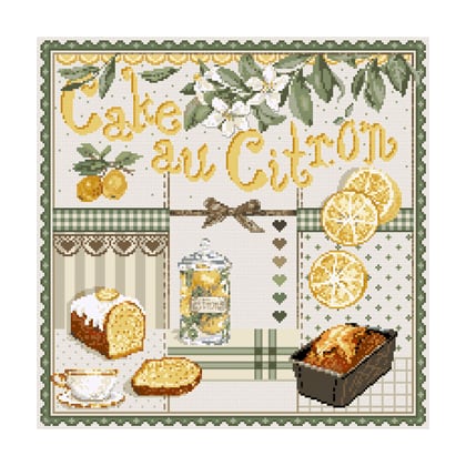 Cake Au Citron From Madame La Fee Cross Stitch Charts Cross Stitch Charts Casa Cenina