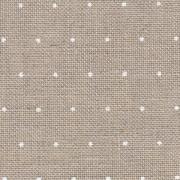 Cashel Linen 28 count - Natural w/white mini dots