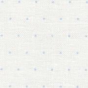 Cashel Linen 28 count - White w/Light Blue mini dots