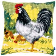 Front Cushion: White Rooster