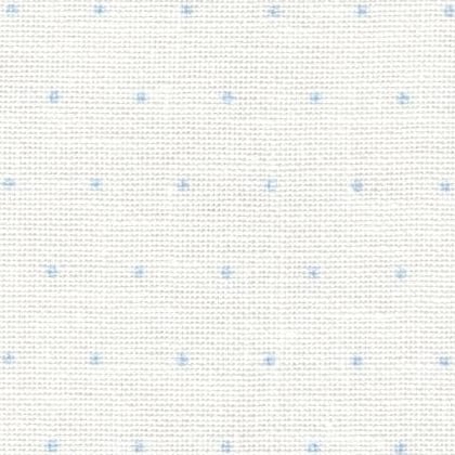 Cashel Linen 28 count - White w/Light Blue mini dots