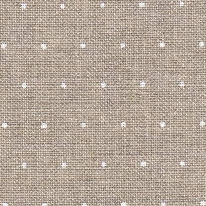 Cashel Linen 28 count - Natural w/white mini dots