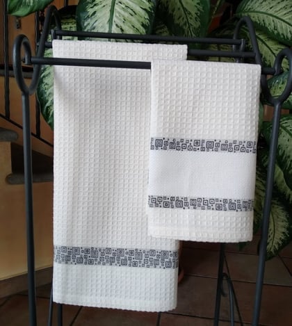 Couple of bath towels - Honeycomb - Anthracite
