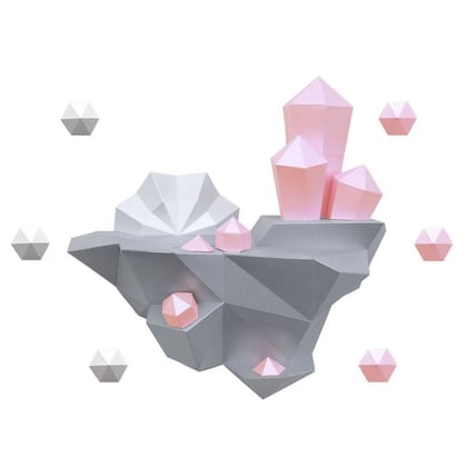 Island with Crystals - Papercraft Kit