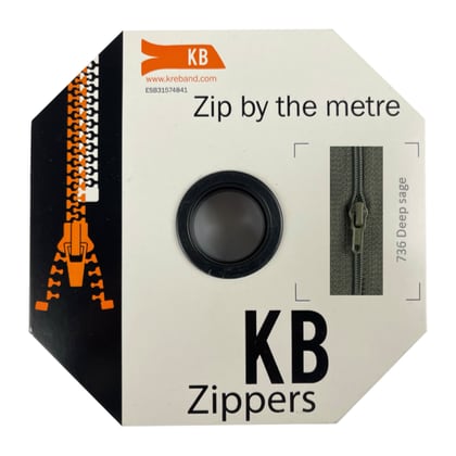 All-purpose coil zipper, deep sage (736)