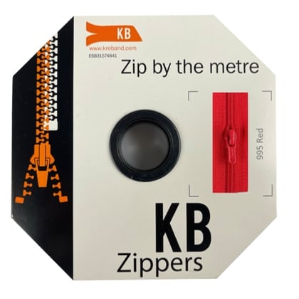 All-purpose coil zipper, red (995) From Kreband - Zippers
