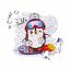 Penguin on Snowboard