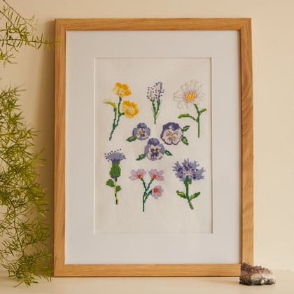 The Peaceful Flowers Cross Stitch Kit