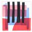 Masaru Suzuki Double-Face Furoshiki - Stripe Horse Blue & Red