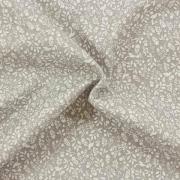 Organic cotton printed fabric - Gray birds and leaves