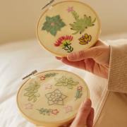 The Serene Succulents Embroidery Duo Kit