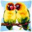Front Cushion: Lovebirds