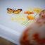 Squared Tablecloth - Orange Flowers and Butterflies