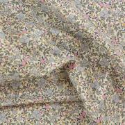 Organic cotton printed fabric - Blue and rose flowers