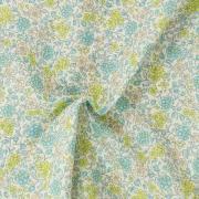 Organic cotton printed fabric - Yellow and blue flowers