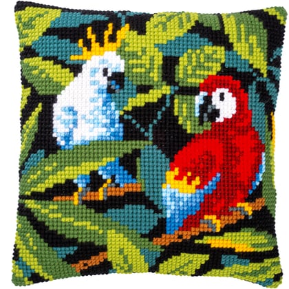 Front Cushion: Tropical Birds
