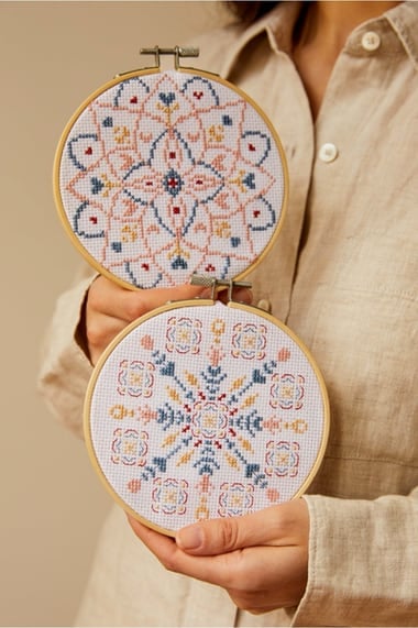 The Meditative Mandala Cross Stitch Duo Kit