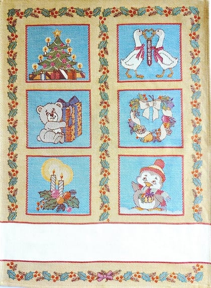 Kitchen towel - Christmas in color - Ornaments - Gold