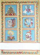 Kitchen towel - Christmas in color - Ornaments - Gold