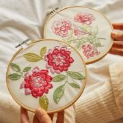 The Calming Carnations Embroidery Duo Kit