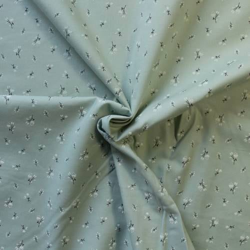 Organic poplin - Embossed on green background From Milpoint - American print cotton fabrics Fabrics Casa Cenina