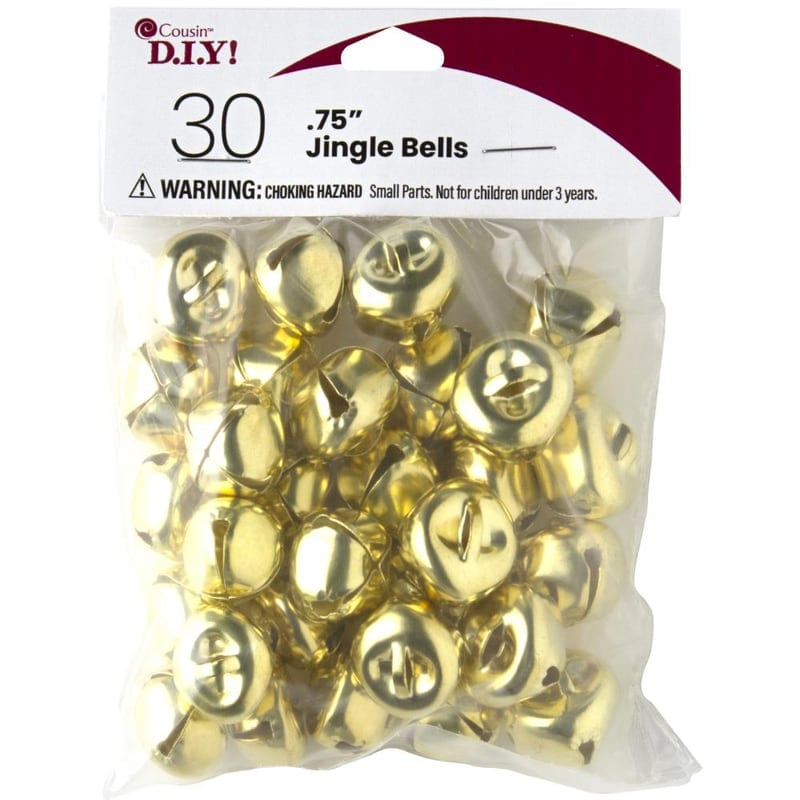 0.75 inch 20mm Small Gold Craft Jingle Bells Charms 20 Pieces
