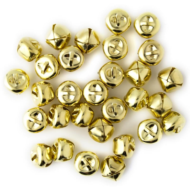 0.75 inch 20mm Small Gold Craft Jingle Bells Charms 20 Pieces