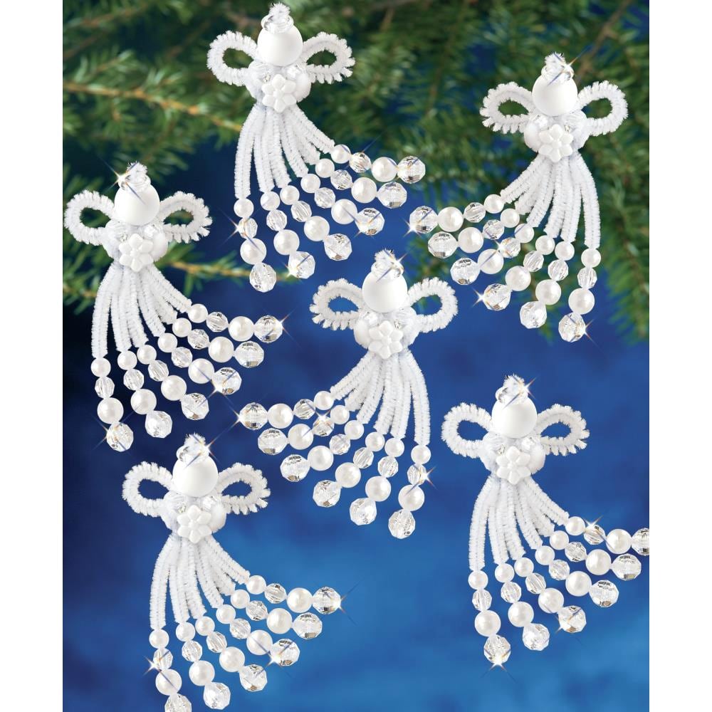 Holiday Beaded Ornament Kit Vintage Chenille Angel