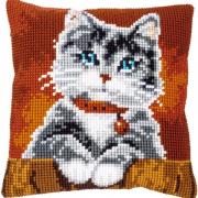 Front Cushion: Cat with Collar