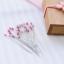 Glass-head pins in cherry-wood box - Pink