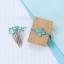 Glass-head pins in cherry-wood box - Green