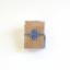 Glass-head pins in cherry-wood box - Blue
