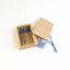 Glass-head pins in cherry-wood box - Blue