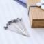 Glass-head pins in cherry-wood box - Gray