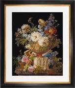 Still Life with Flowers in a Alabaster Vase - Black - Aida