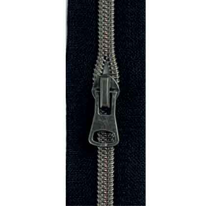 All-purpose coil zipper, black (400) - old silver From