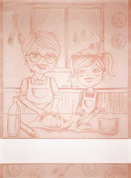 Kitchen towel - Grandmother - Peach