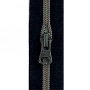 All-purpose coil zipper, black (400) - old silver