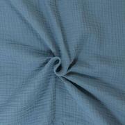 Organic cotton double gauze fabric - Steel Blue