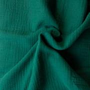 Organic cotton double gauze fabric - Emerald Green