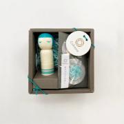Kokeshi Doll Pincushion Set - Green