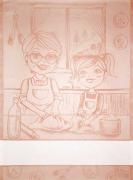 Kitchen towel - Grandmother - Peach