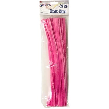 Chenille Stems 40 pkg - Pink
