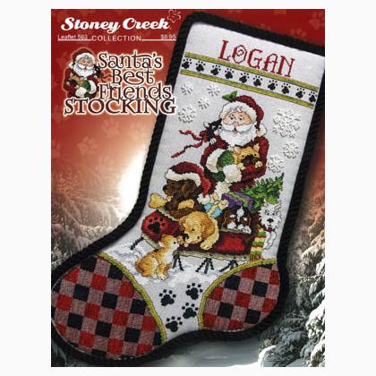 Santa & Kitten Stocking (cross stitch kit)
