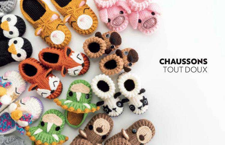 l'atelier chaussons au crochet : 10 modèles de chaussons animaux kawaii !