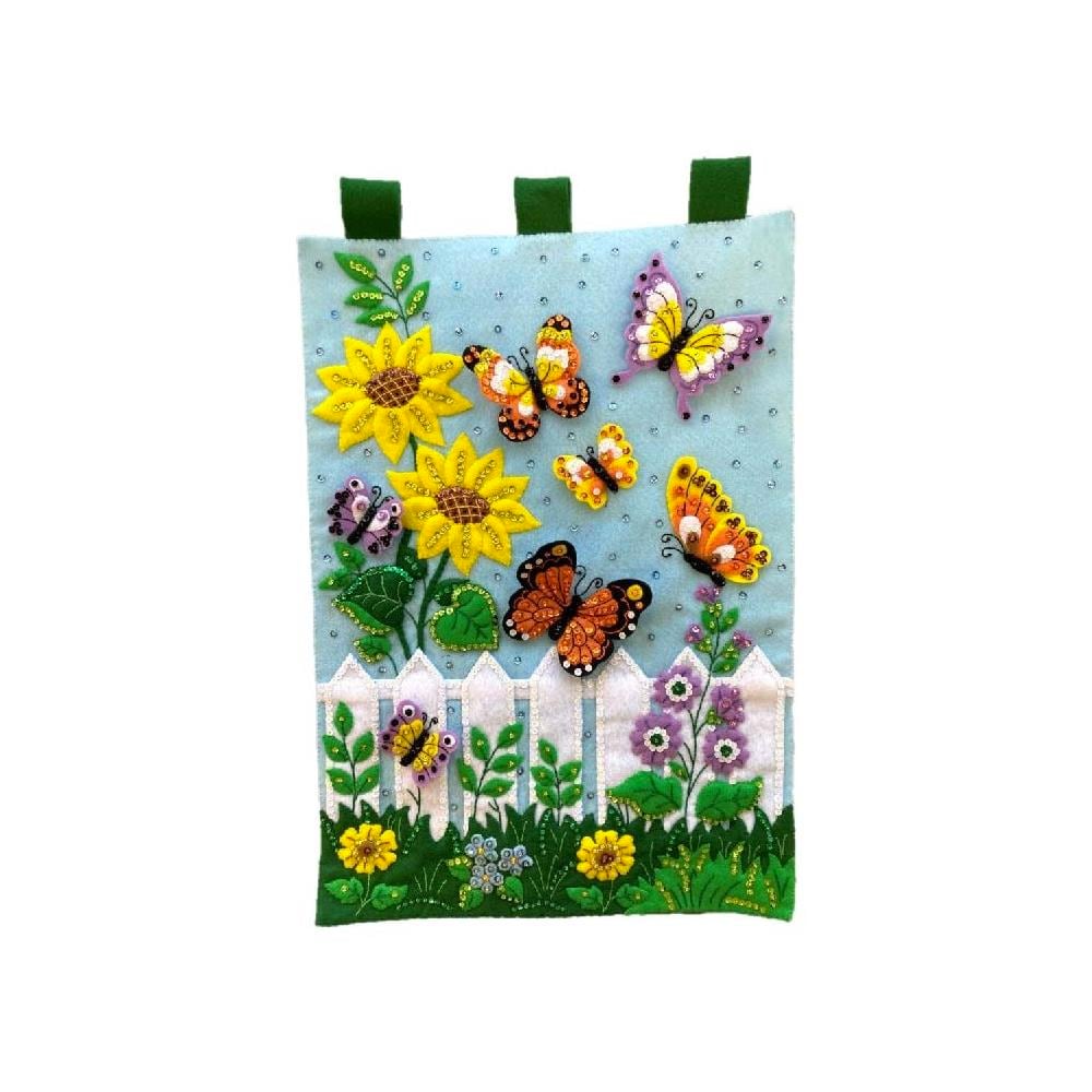 Felt Wall Hanging Applique Kit - Butterfly Garden From Bucilla - Bucilla -  Kits - Casa Cenina