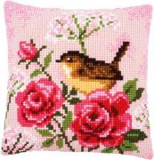 Front Cushion: Bird and Roses